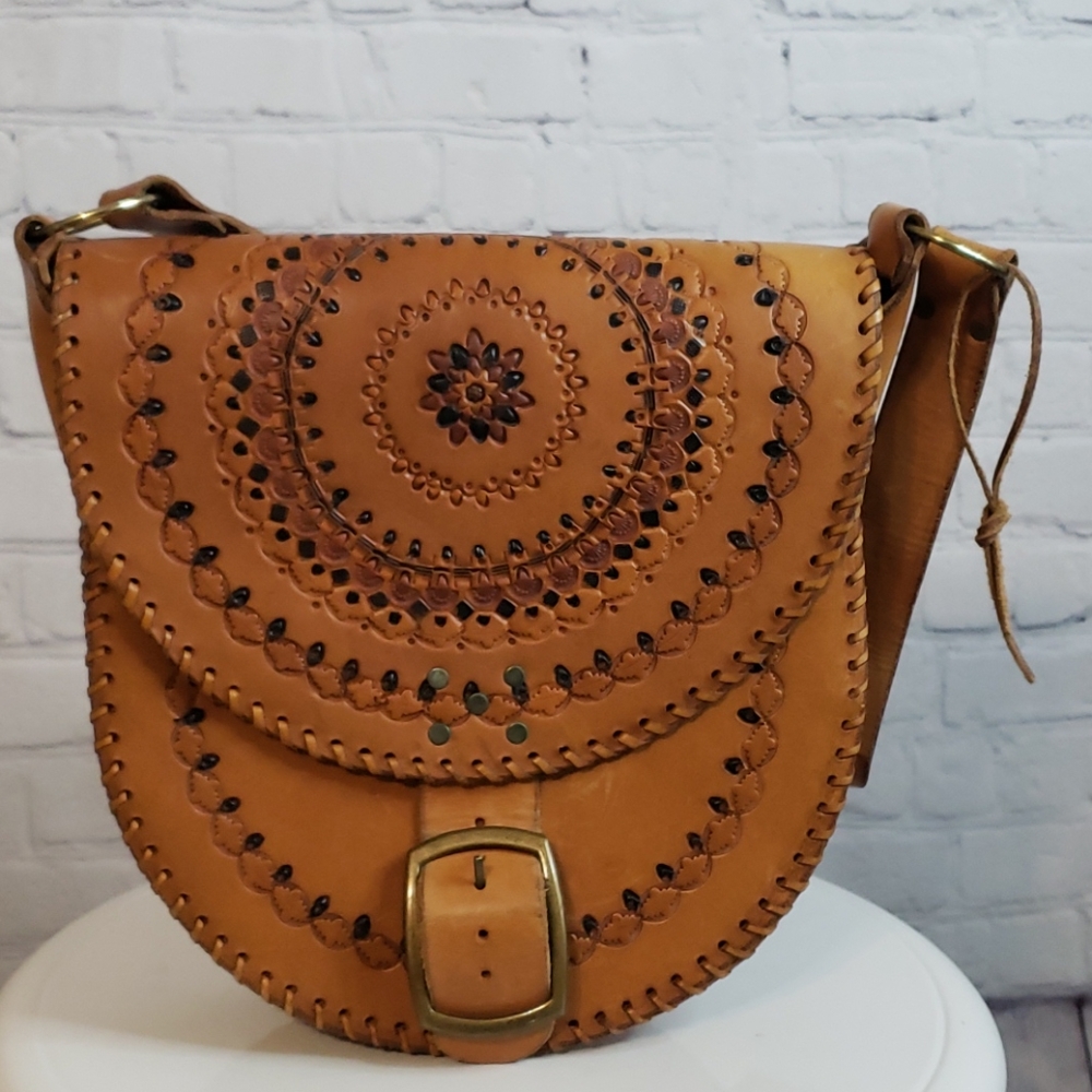 BOHO Handmade Leather Embossed Purse
